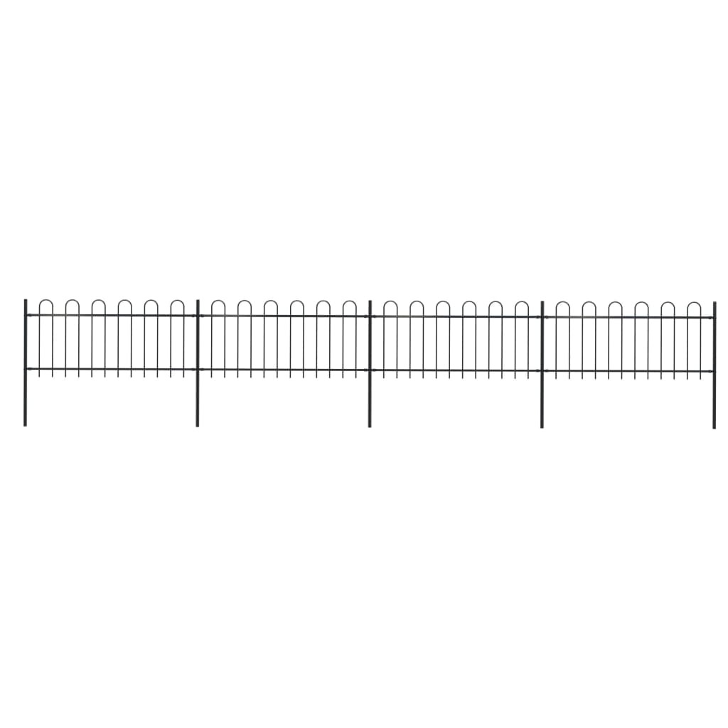 Vidaxl Garden Fence con top rotondo da 6,8x0,8 m in acciaio nero