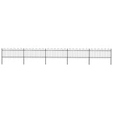 Vidaxl garden fence with round top 8.5x0.8 m steel black