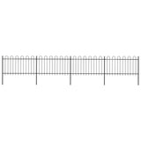 Vidaxl Garden Fence con top redonda de 6.8x1 m de acero negro