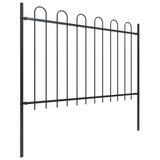 Vidaxl tuinhek met ringtop staal 537x120 cm zwart