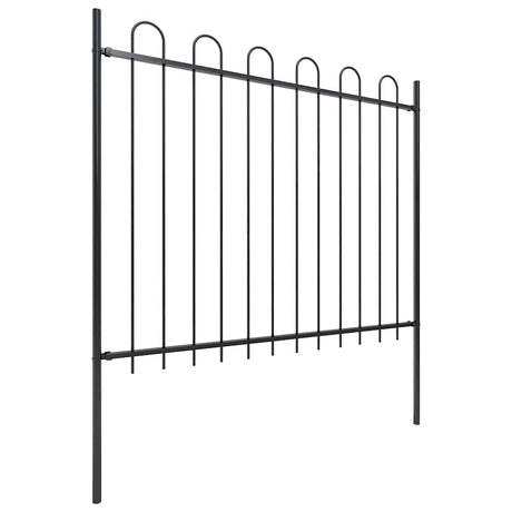 Vidaxl tuinhek met ringtop staal 337x150 cm zwart