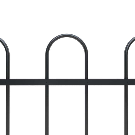Vidaxl tuinhek met ringtop staal 504x150 cm zwart