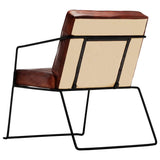 Vidaxl fauteuil echt leer donkerbruin