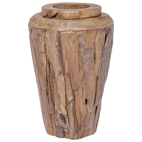 Vidaxl decoratievaas 40x60 cm massief teakhout