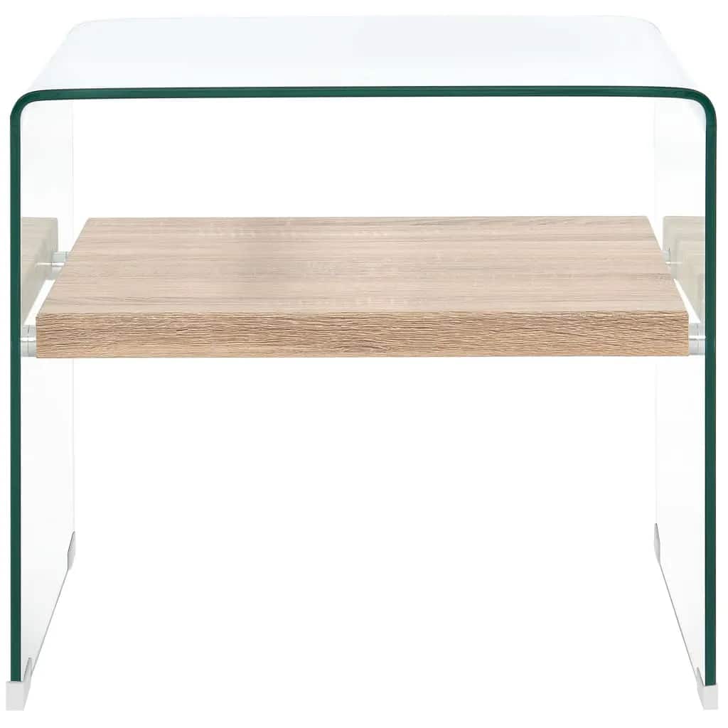 Vidaxl salontafel 50x50x45 cm gehard glas transparant