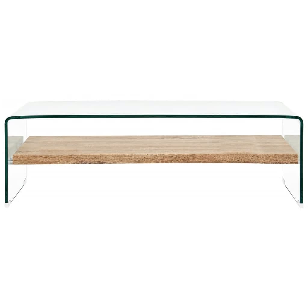 Vidaxl salontafel 98x45x31 cm gehard glas transparant