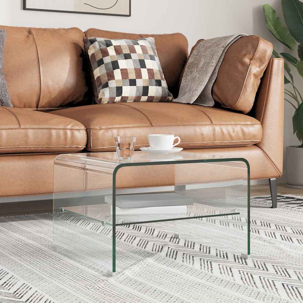 Vidaxl salontafel 50x45x33 cm gehard glas transparant