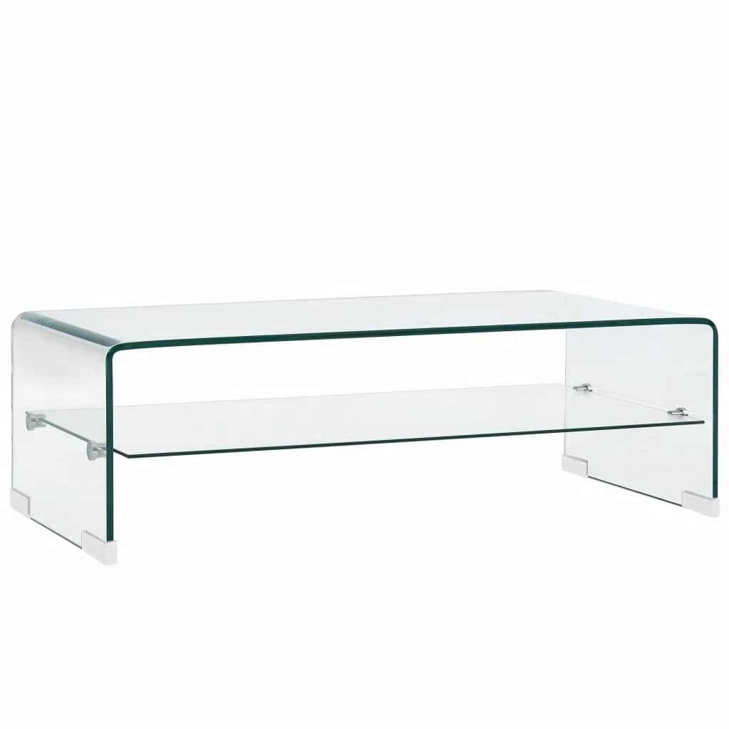 Vidaxl salontafel 98x45x31 cm gehard glas transparant