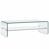 Vidaxl salontafel 98x45x31 cm gehard glas transparant
