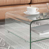 Vidaxl salontafel 98x45x31 cm gehard glas transparant