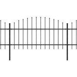 Vidaxl Havehegn med spyd top (1-1,25) x3,4 m stål sort