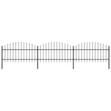 VidaXL Tuinhek met speren bovenkant (1-1,25)x5,1 m staal zwart