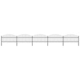 Vidaxl garden fence with spears top (1-1.25) x8.5 m steel black