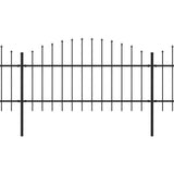 Vidaxl Havehegn med spyd top (1-1,25) x8,5 m stål sort