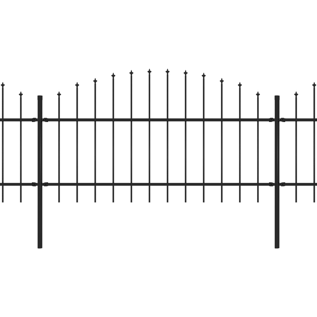 Vidaxl Garden Fence s vrcholem Spears (1-1,25) x13,6 m ocel černá