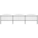 Vidaxl Garden Fence With Spears Top (1,25-1,5) x5,1 m stål svart