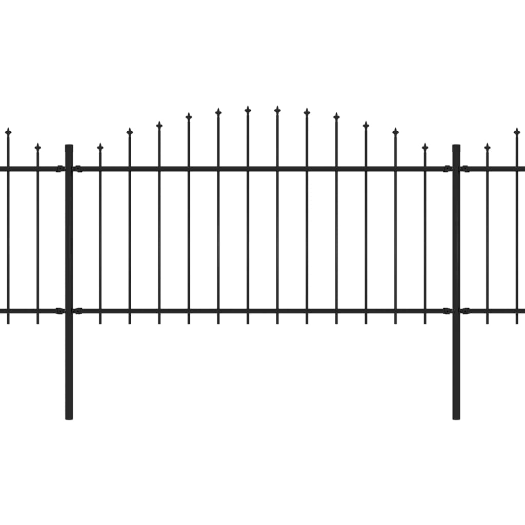 Vidaxl Gartenzaun mit Speerentop (1,25-1,5) x5,1 M Stahlschwarz