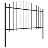 Vidaxl Garden Fence with Spears Top (1,25-1,5) x5,1 m en acier noir