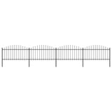 Vidaxl Garden Fence s vrcholem Spears (1,25-1,5) x6,8 m ocel černá