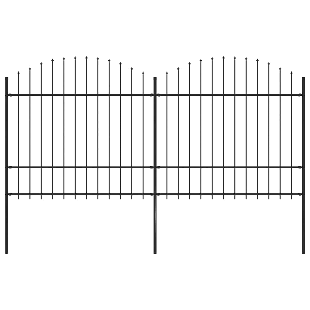 Vidaxl Garden Fence s vrcholem Spears (1,5-1,75) x3,4 m Steel Black