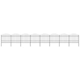 Vidaxl garden fence with spears top (1.5-1.75) x13.6 m steel black