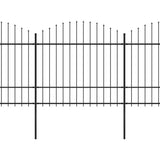 Vidaxl Garden Fence s vrcholem Spears (1,5-1,75) x13,6 m ocel černá