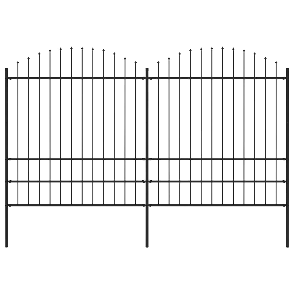 Ogrodzenie ogrodowe vidaxl z topem włóczni (1,75-2) x3,4 m stalowa czarna