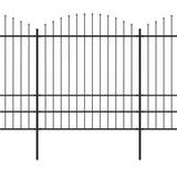 Vidaxl Gartenzaun mit Speerentop (1,75-2) x3,4 m Stahlschwarz