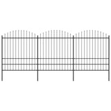 Vidaxl Garden Fence With Spears Top (1.75-2) X5.1 M de acero negro