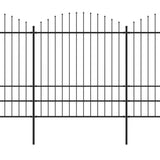 Vrtna ograja Vidaxl s Spears Top (1,75-2) x6,8 m jeklena črna