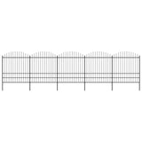 Vidaxl Garden Fence With Spears Top (1,75-2) x8,5 m stål svart