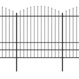 Vrtna ograja Vidaxl s Spears Top (1,75-2) x11,9 m jeklena črna