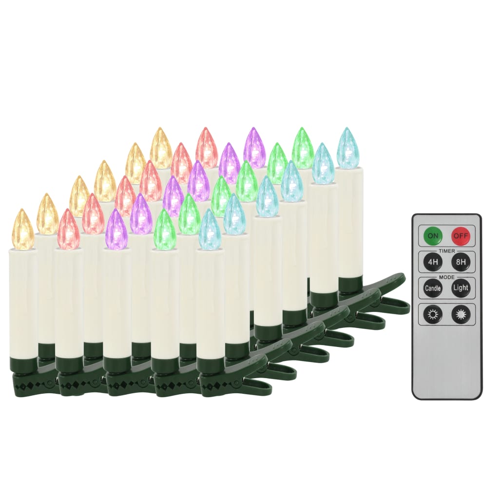 Vidaxl LED Candles Weihnachten Wireless mit Fernbedienung 30 ST RGB