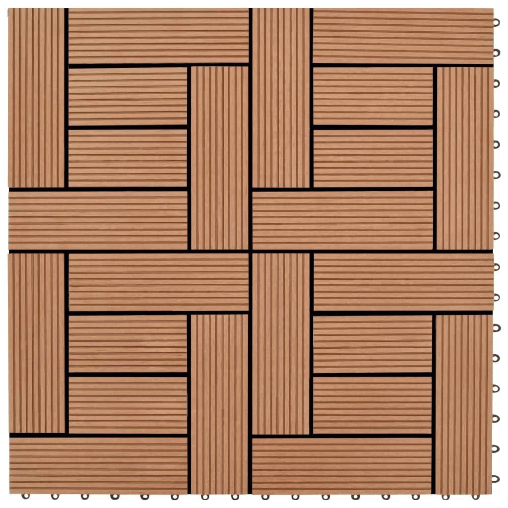 Vidaxl 22 St Terrace -fliser 30x30 cm 2 m² HKC brun