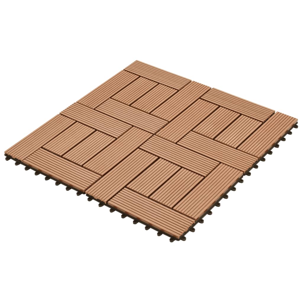 Vidaxl 22 St Terrace Fliser 30x30 cm 2 m² HKC Brown