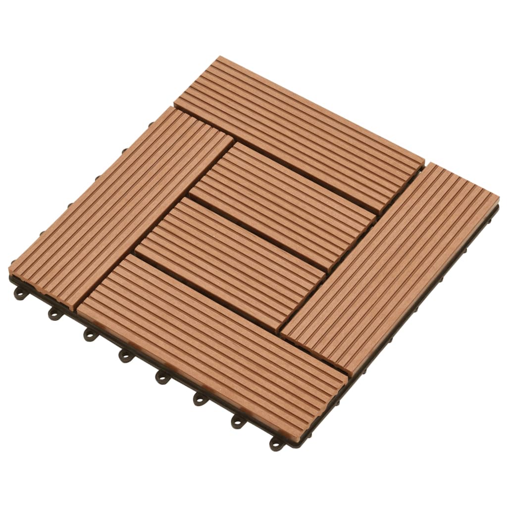 Vidaxl 22 St Terrace Fliser 30x30 cm 2 m² HKC Brown