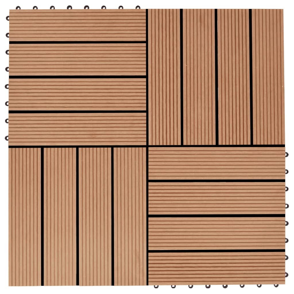 Vidaxl 22 St Terrace tiles 30x30 cm 2 m² HKC teak color