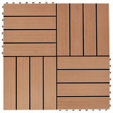 Vidaxl 22 St Terrace Fliser 30x30 cm 2 m² HKC -teakfarve