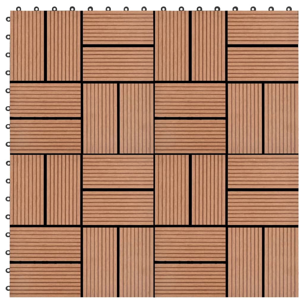 Vidaxl 22 St Terrace Tiles 30x30 cm 2 m² HKC BROWN