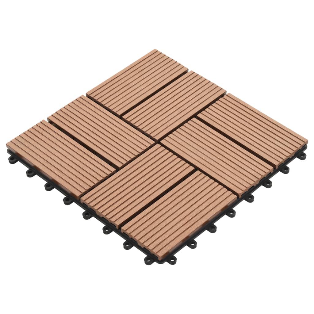 Vidaxl 22 St Terrace Fliser 30x30 cm 2 m² HKC Brown