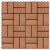 VIDAXL 22 ST Terrassenfliesen 30 x 30 cm 2 m² HKC Teakfarbe