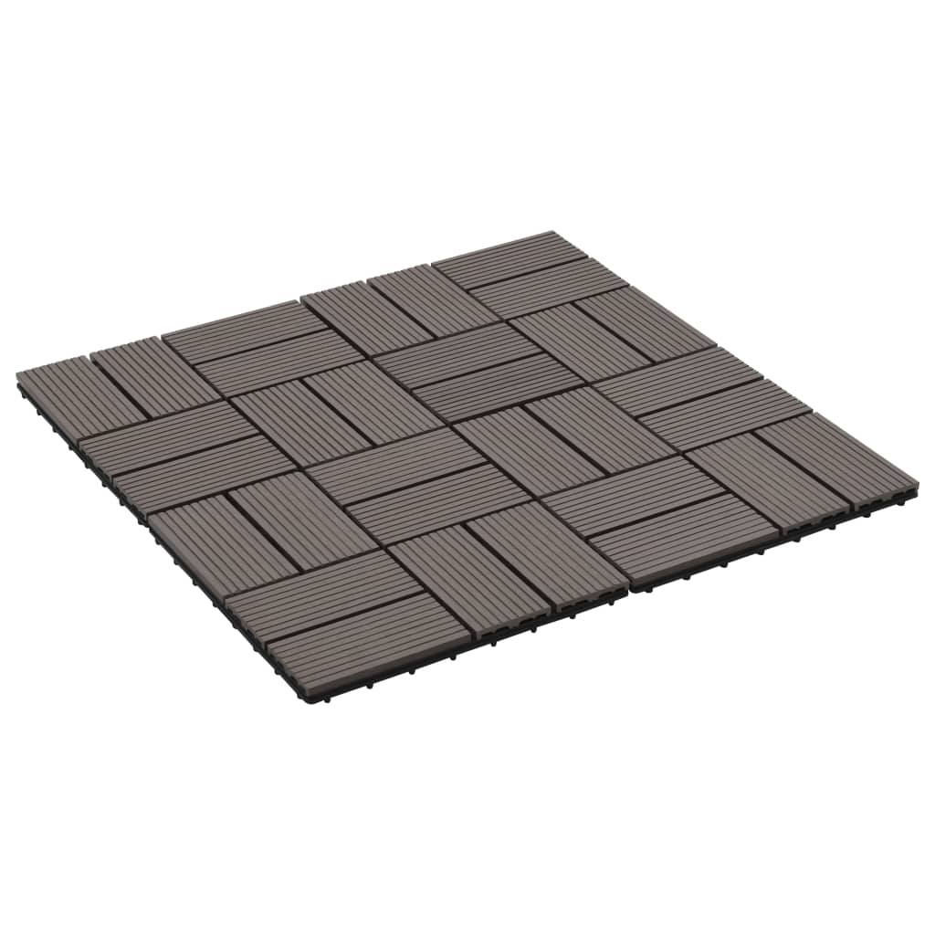 Vidaxl 22 st terrasse carreaux 30x30 cm 2 m² hkc brun foncé