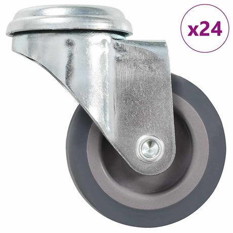 Vidaxl 24 st zwenkwielen met boutgaten 50 mm