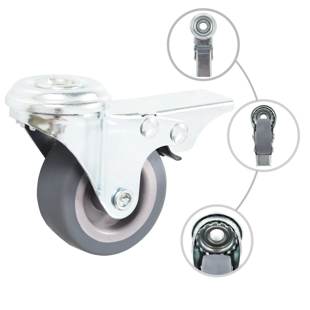 Vidaxl 16 st swivel wheels with bolt holes 50 mm