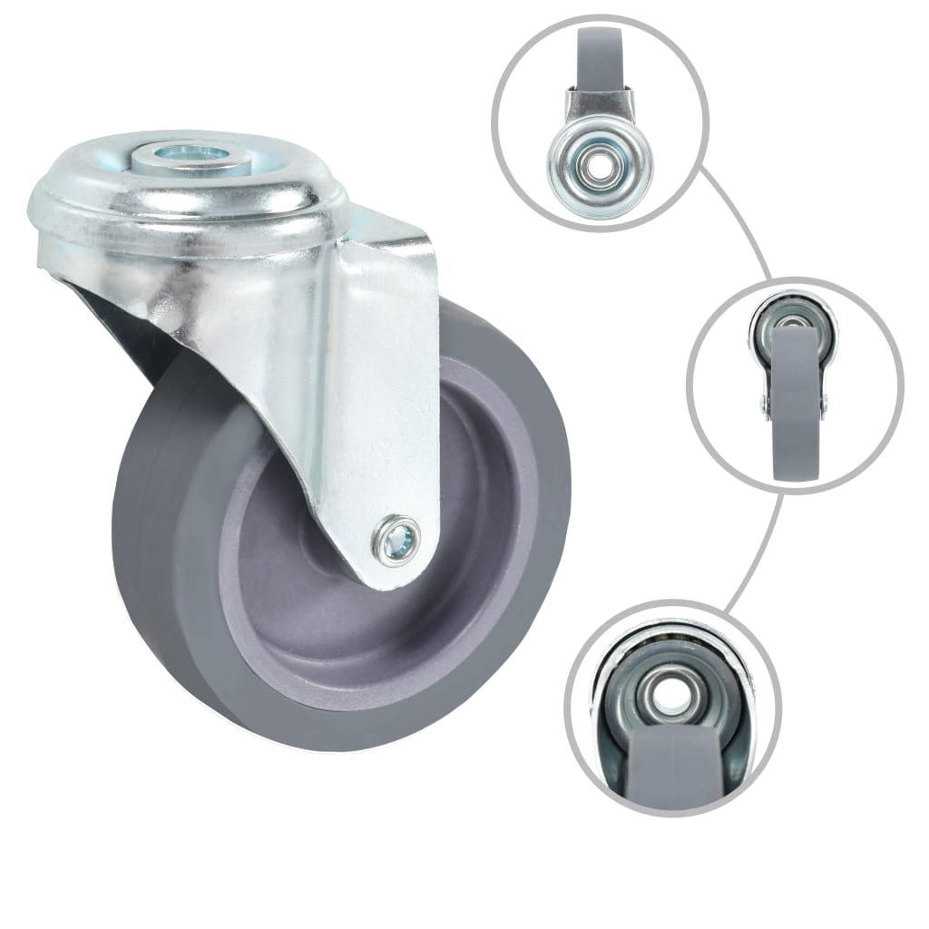 Vidaxl 12 st zwenkwielen met boutgaten 75 mm