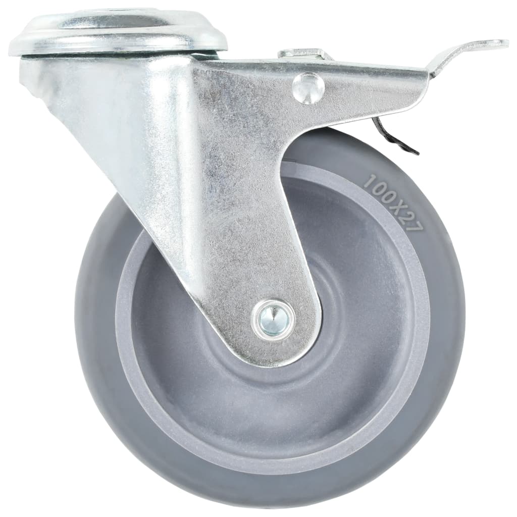 Vidaxl 24 st zwenkwielen met boutgaten 100 mm