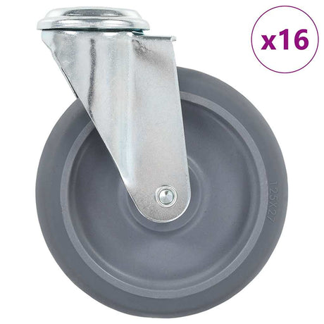 Vidaxl 16 st zwenkwielen met boutgaten 125 mm