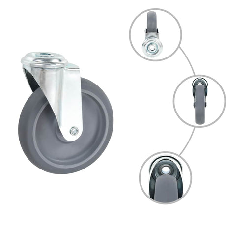 Vidaxl 24 st zwenkwielen met boutgaten 125 mm