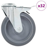 Vidaxl 32 st zwenkwielen met boutgaten 125 mm