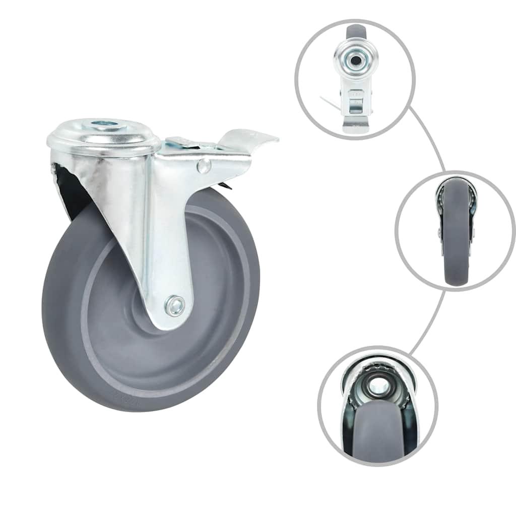 Vidaxl 32 st zwenkwielen met boutgaten 125 mm